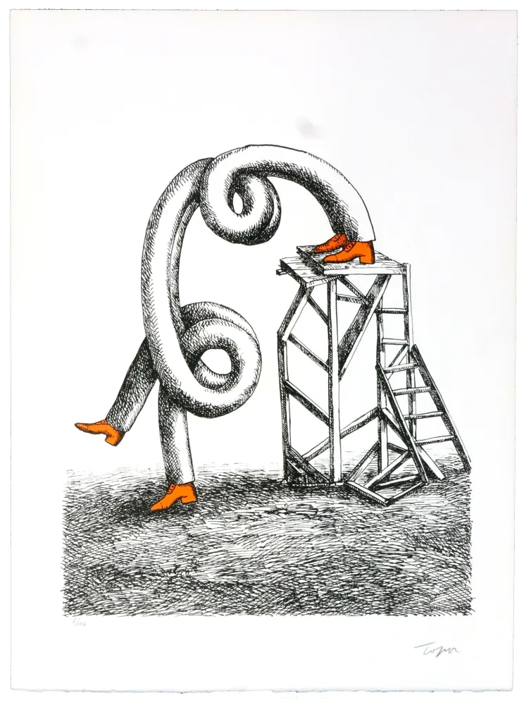Litografía Topor - Salto Morale