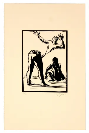 Linograbado Topor - Self-made man