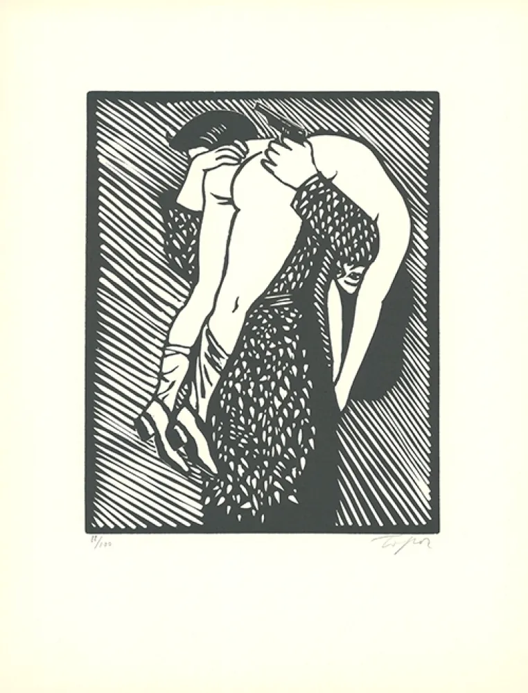 Linograbado Topor - Tableau de chasse