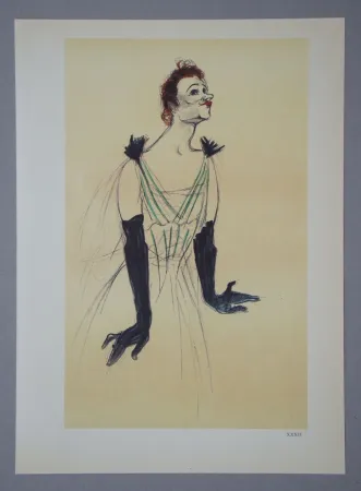 Heliograbado Toulouse-Lautrec - Yvette Guilbert -Maquette d'une affiche