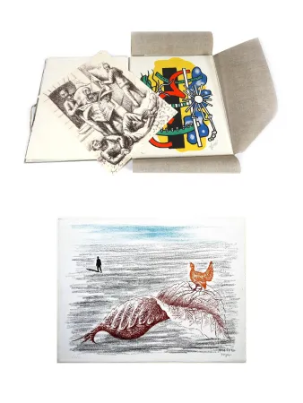 Litografía Toyen - BRUNIDOR. Portofolio n° 2: Toyen, V. Brauner, F. Léger, H. Michaux, Hérold, Masson, Hélion (1947-1952)