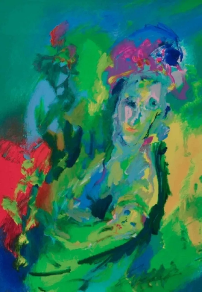 Serigrafía Treccani - Materinità fiorita