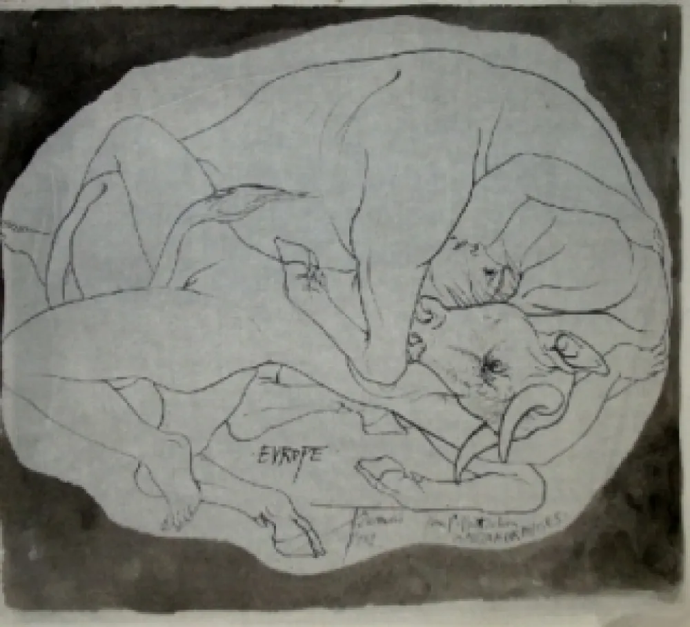 Litografía Trémois - Europe et les Metamorphoses