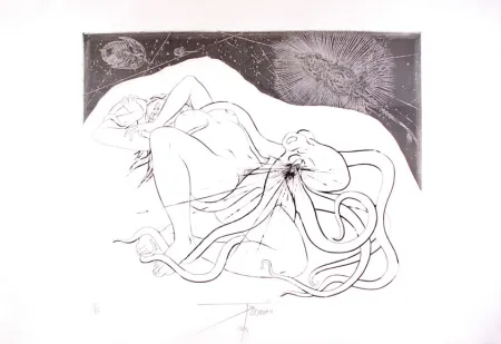 Aguafuerte Trémois - Hommage à Hokusai