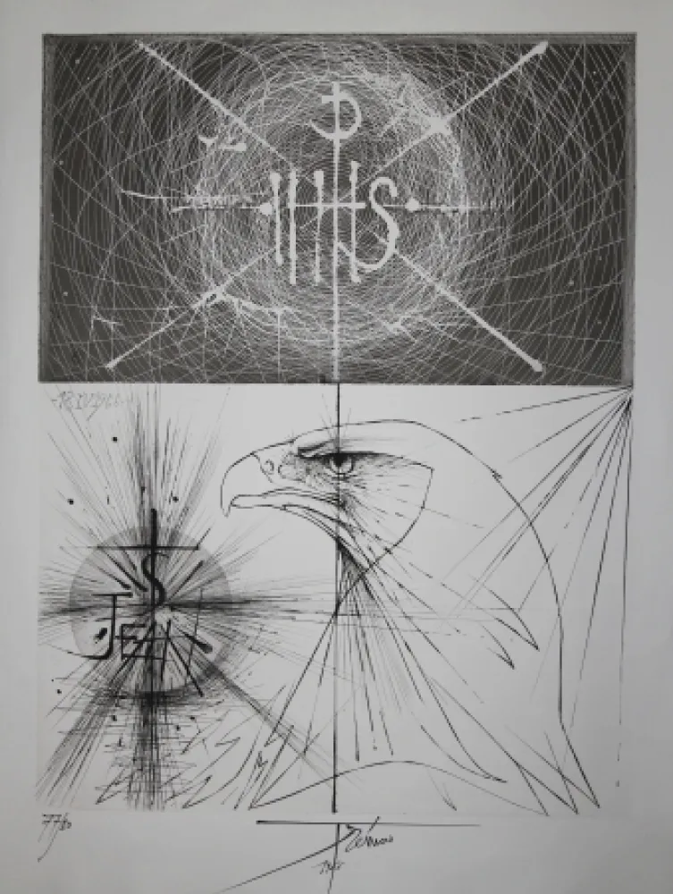 Grabado Trémois - L'Aigle de la St Jean / The Eagle of the St John