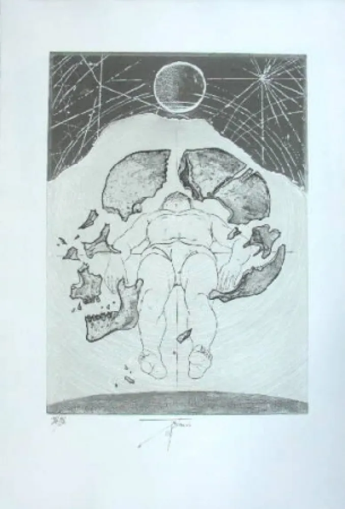 Grabado Trémois - Nu masculin