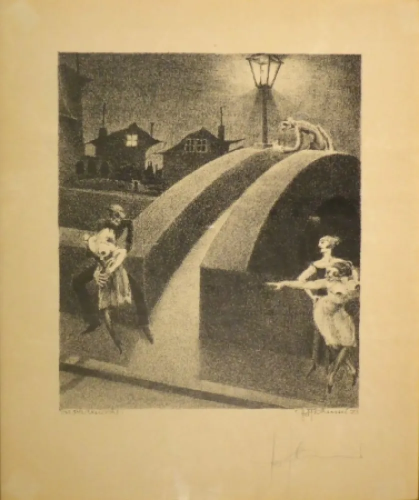 Litografía Tschumi - Vorstadtnacht