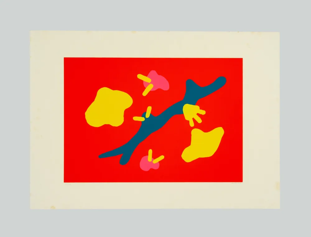 Serigrafía Turcato - Composizione (rosso)