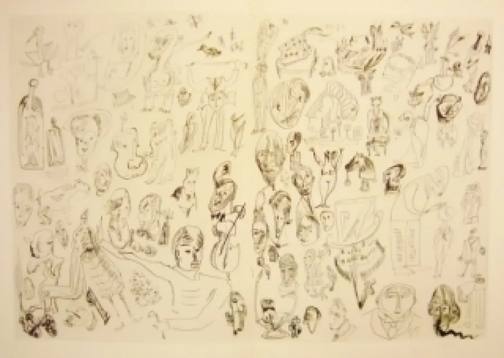 Grabado Tzara - Sans titre