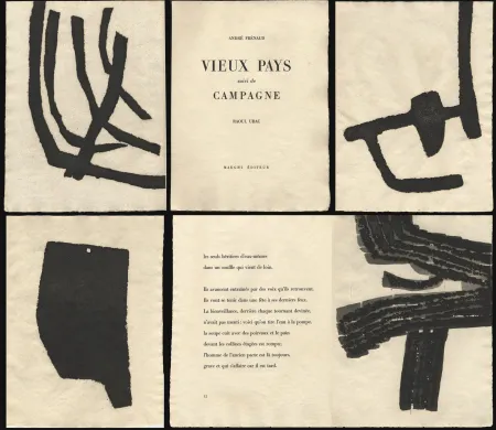 Libro Ilustrado Ubac - André Frénaud. VIEUX PAYS suivi de Campagne (1967)