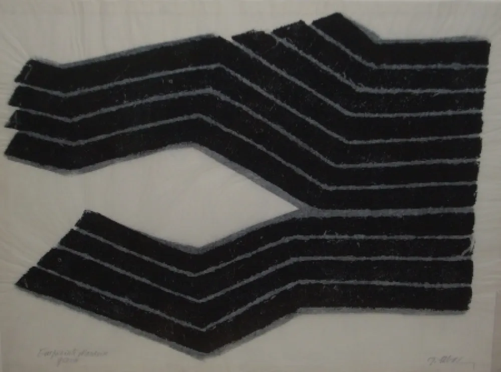 Litografía Ubac - Deux labours empreinte ardoise