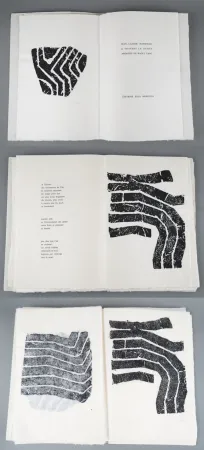 Libro Ilustrado Ubac - J.-P. Schneider. À TRAVERS LA DURÉE. Avec 16 gravures de Raoul Ubac sur ardoise ou sur linoléum (1975)