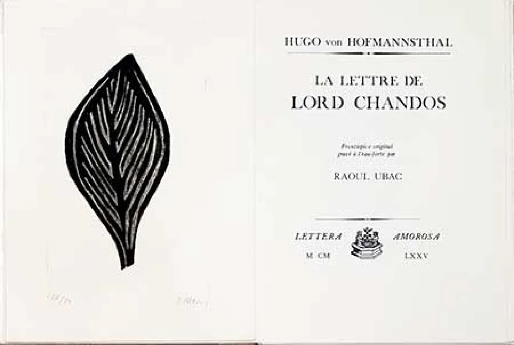 Libro Ilustrado Ubac - La lettre de Lord Chandos