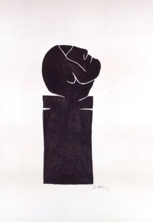 Litografía Ubac - Stèle tête levée