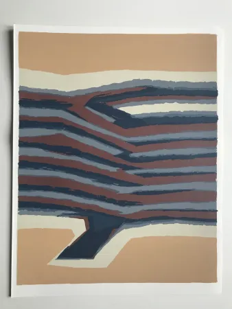 Litografía Ubac - Voies ferrées (la Terre V)