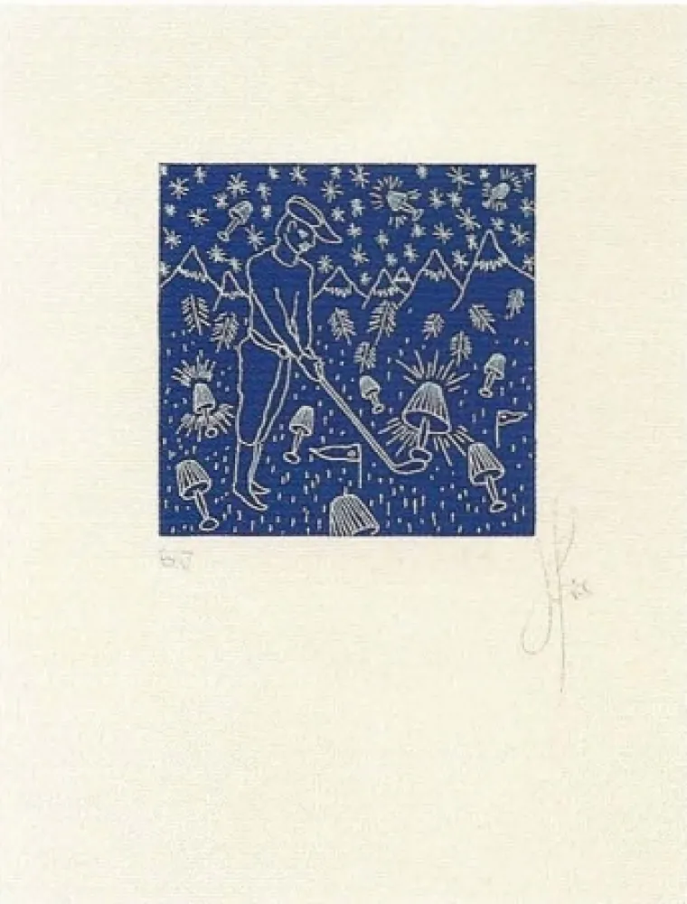 Litografía Ucles - Treballar de nit