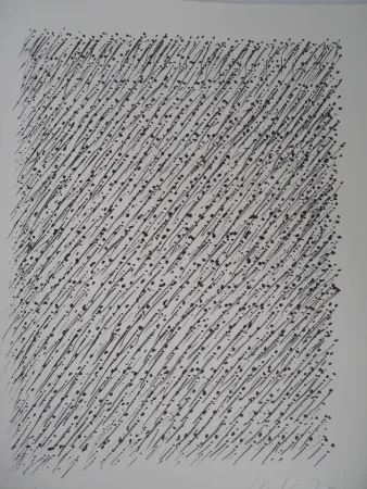 Litografía Uecker - Le Mouvement 