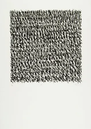 Litografía Uecker - Manuelle Struktuur. No IX