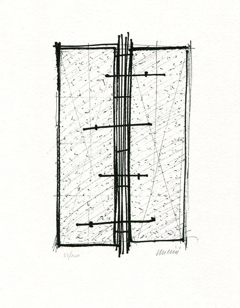 Litografía Uncini - Senza titolo