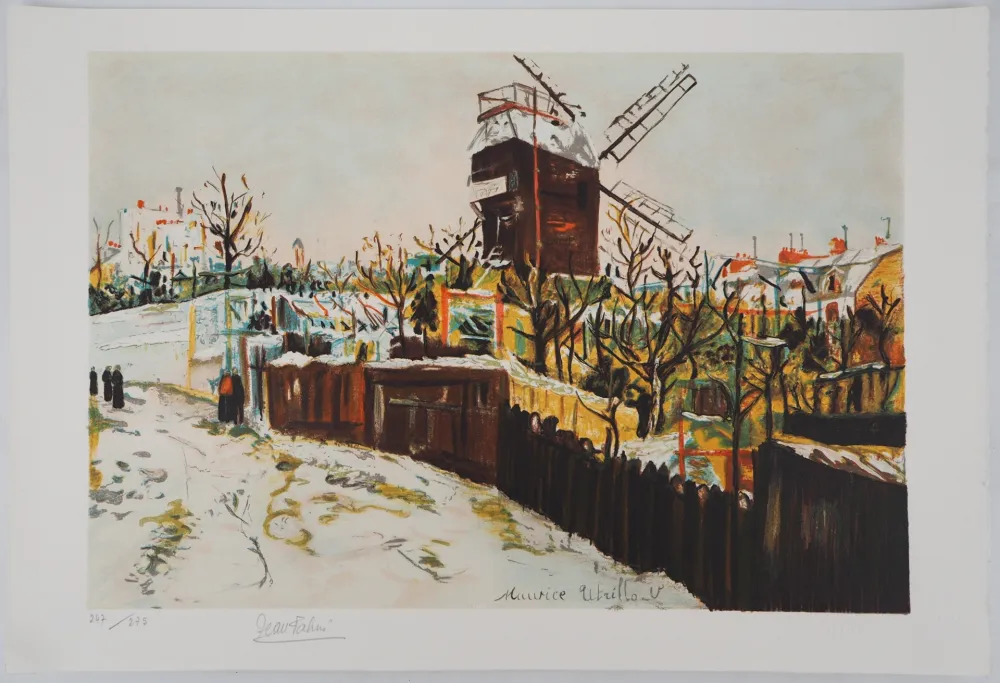 Litografía Utrillo - Moulin de la Galette à Montmartre