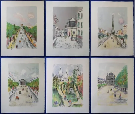 Litografía Utrillo - Paris Capitale (10 lithographies)