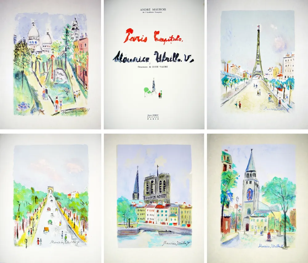 Libro Ilustrado Utrillo - PARIS CAPITALE. Lithographies originales de Maurice Utrillo, V. (1955).
