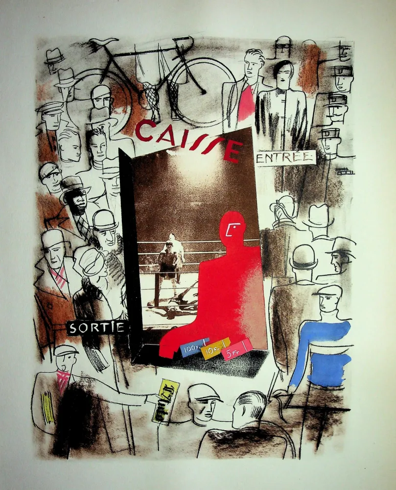 Litografía Uzelac - Au stade, le spectacle du sport