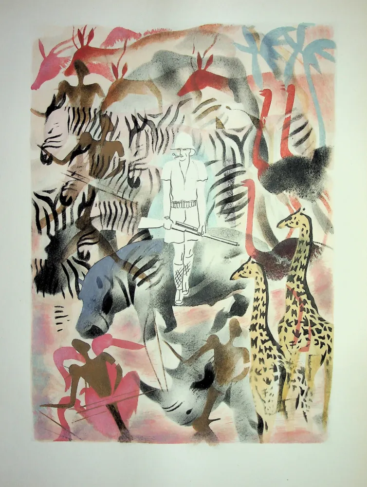 Litografía Uzelac - La pêche sportive