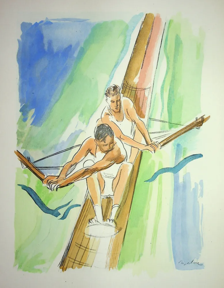 Litografía Uzelac - L'aviron