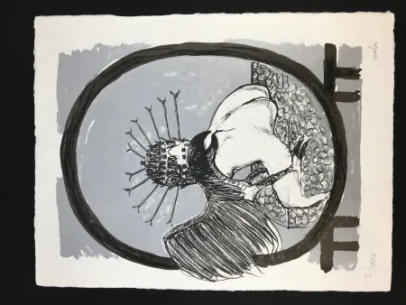 Litografía Vacchi - Studio per la Celebrazione di Michelangelo