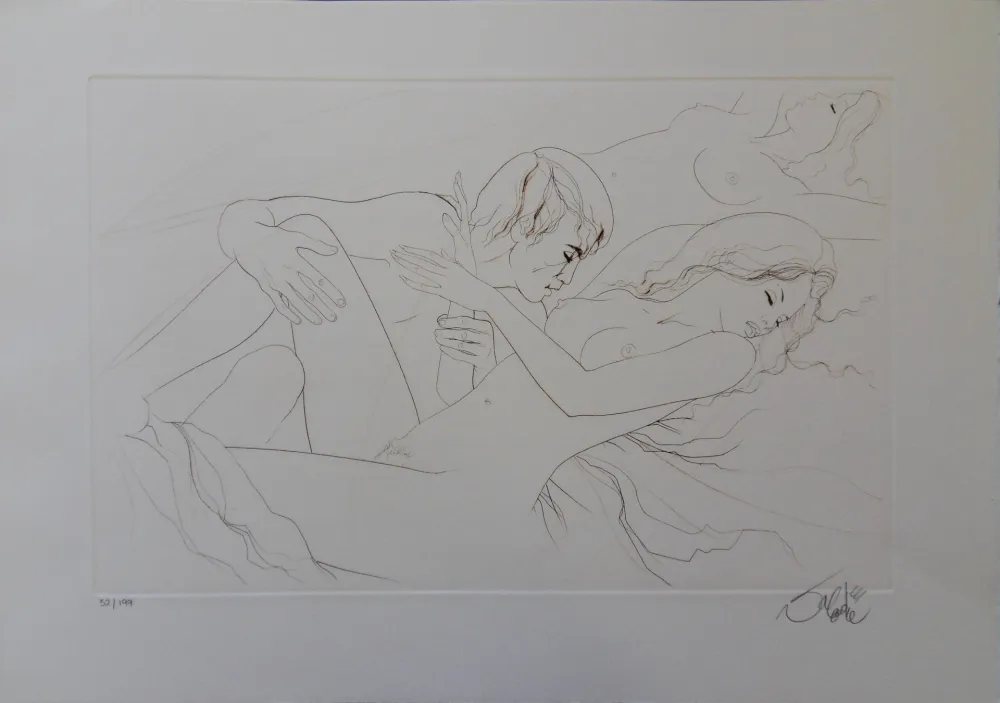 Grabado Valadie - Abandonnée au plaisir