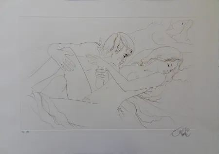 Grabado Valadie - Abandonnée au plaisir