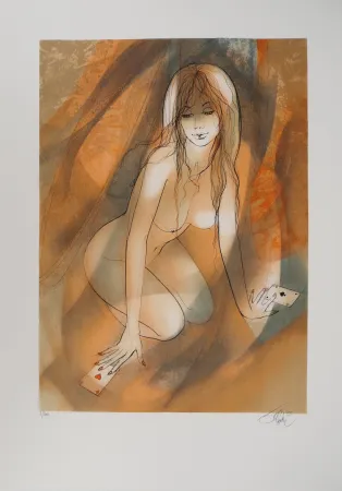 Litografía Valadie - Brassens, Une Jolie Fleur