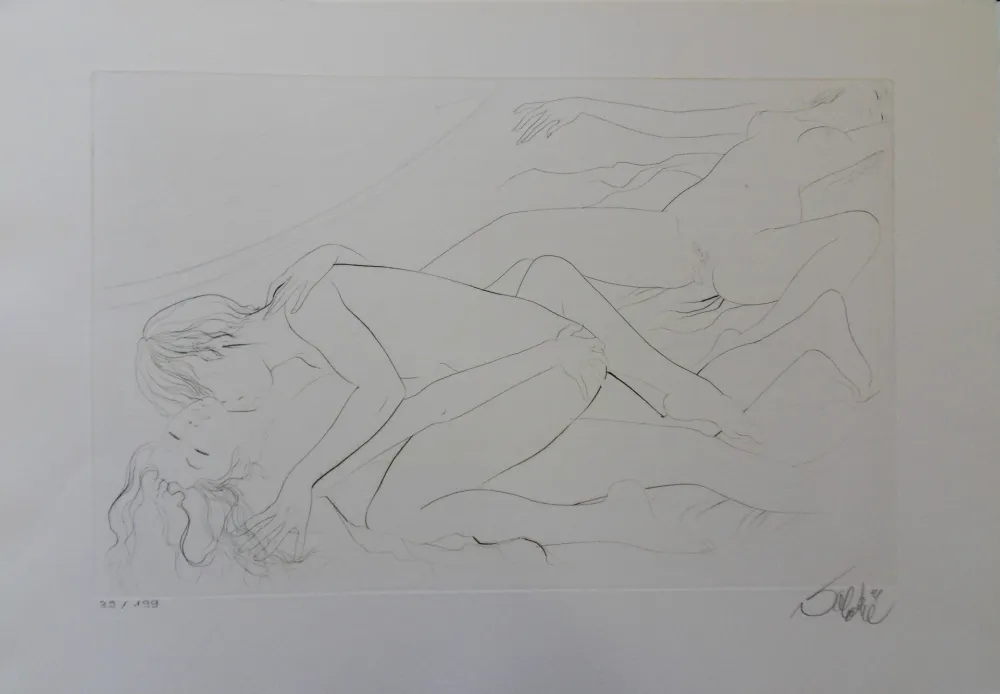 Grabado Valadie - Etreinte et attente