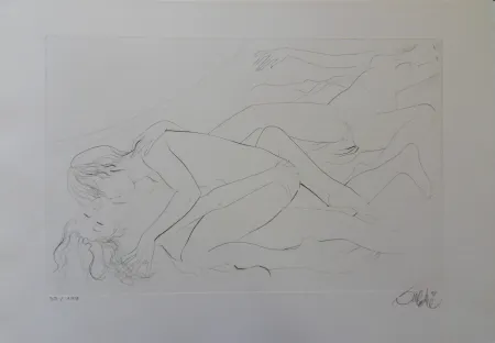 Grabado Valadie - Etreinte et attente