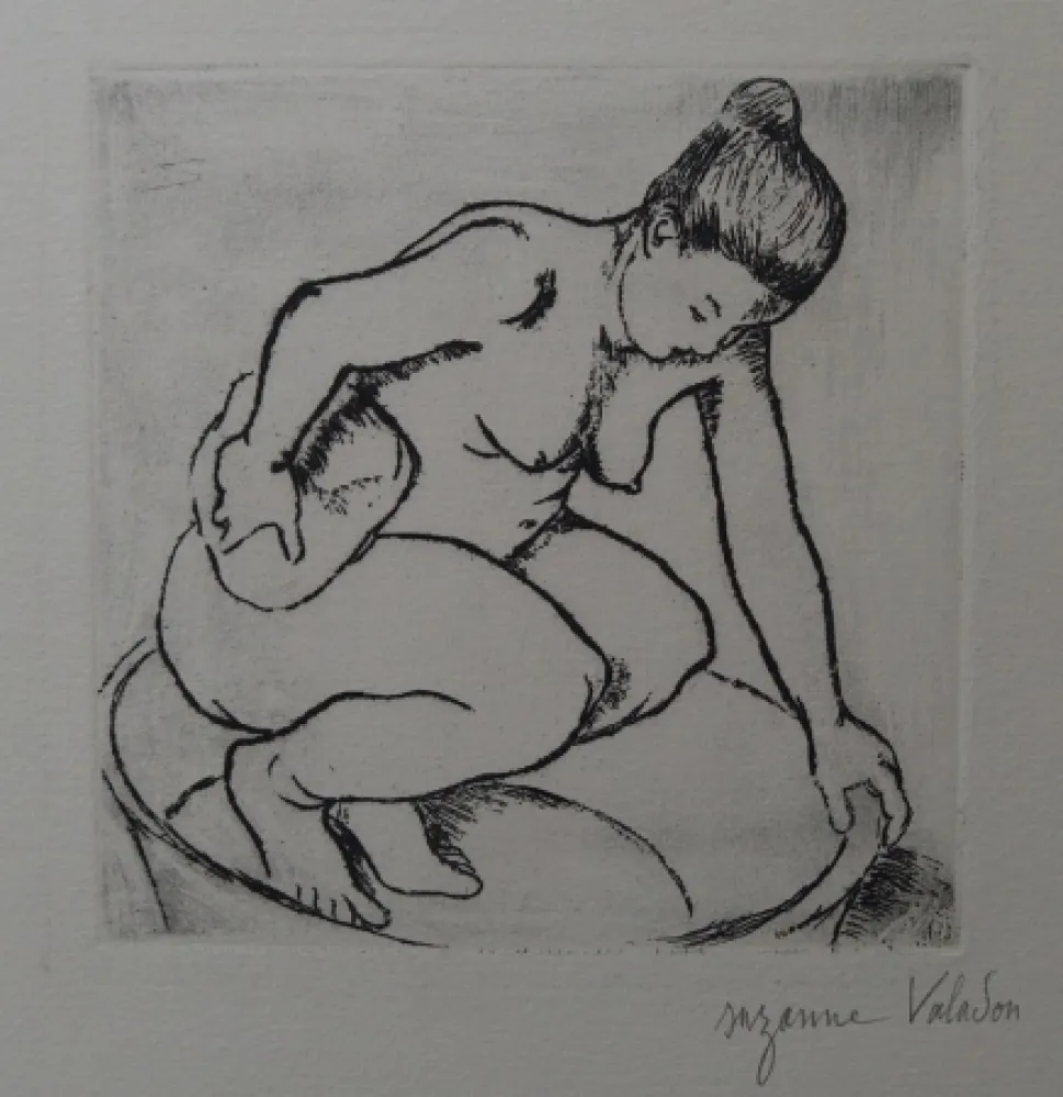 Grabado Valadon - Catherine au tub