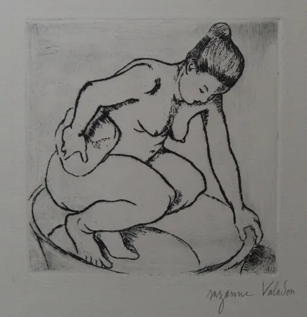 Grabado Valadon - Catherine au tub