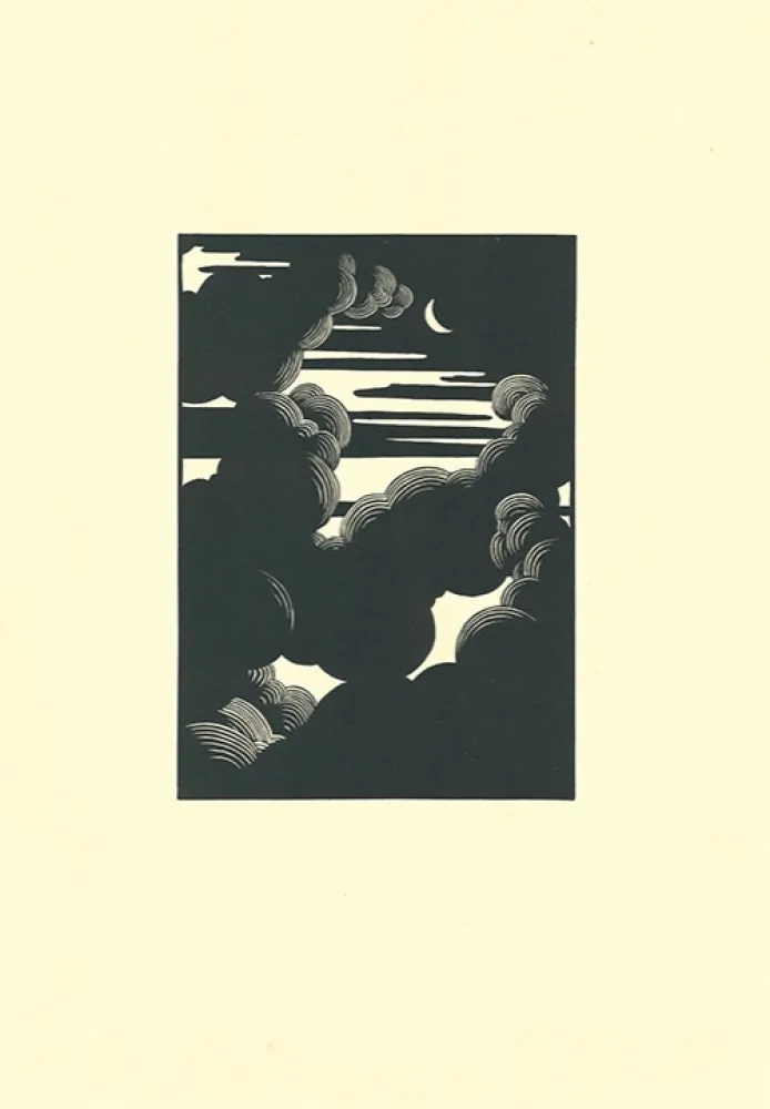 Grabado En Madera Vallotton - Wolken / Nuages (Clouds)