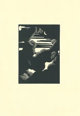 Grabado En Madera Vallotton - Wolken / Nuages (Clouds)