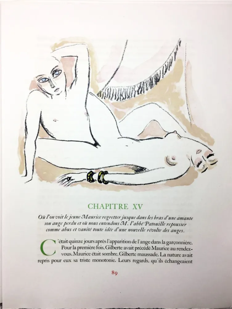 Libro Ilustrado Van Dongen - A. France : LA RÉVOLTE DES ANGES. 58 lithographies en couleurs (1951)