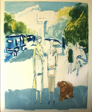 Aguatinta Van Dongen - Avenue de Bois de Boulogne