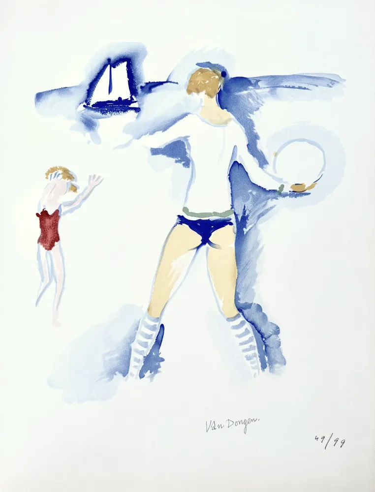 Litografía Van Dongen -  Femme sur la Plage	