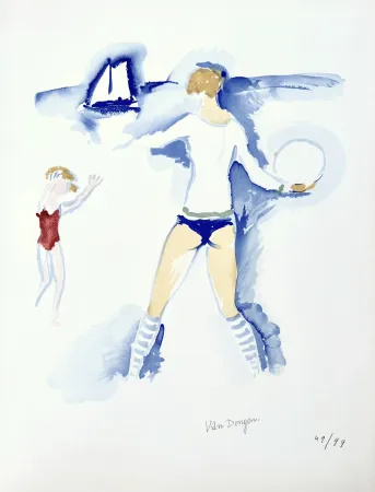Litografía Van Dongen -  Femme sur la Plage	