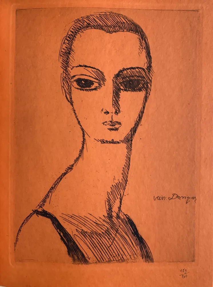 Grabado Van Dongen - Girl with Swans Neck