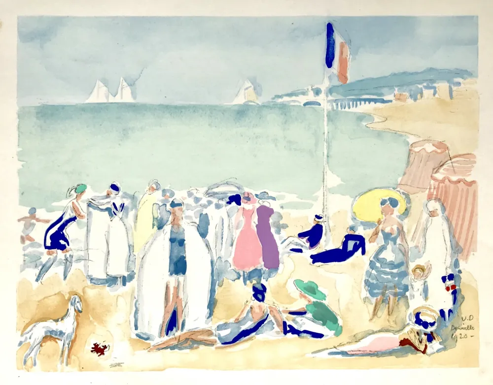 Pochoir Van Dongen - La Plage 1920