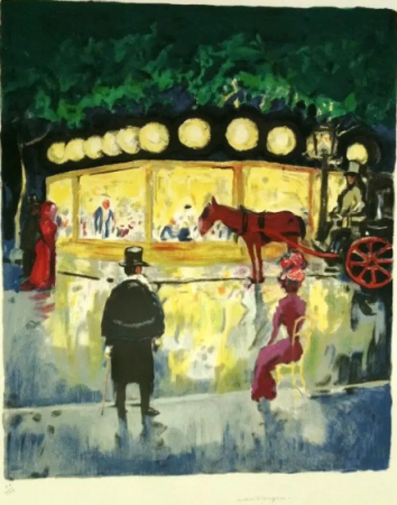 Litografía Van Dongen - LE CARROUSEL AU BOIS DE BOULOGNE