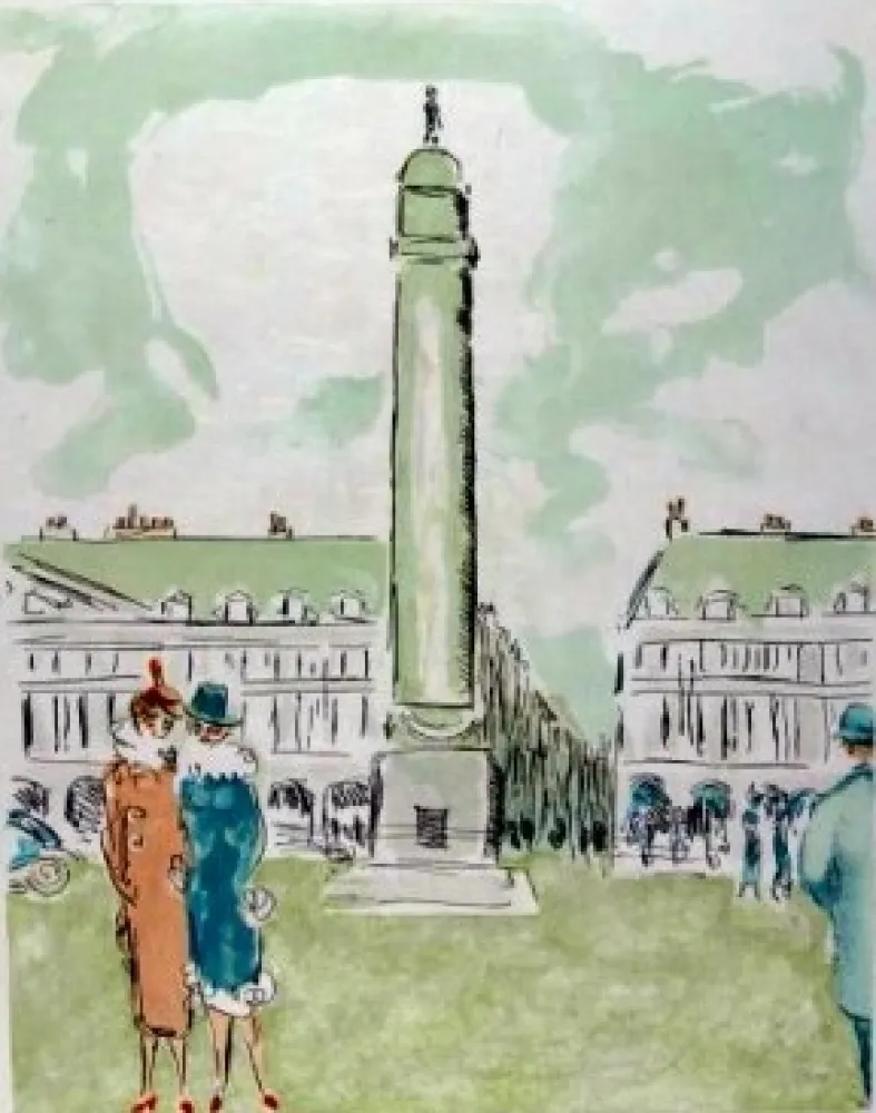 Litografía Van Dongen - Place Vendome