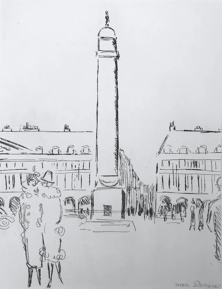 Grabado Van Dongen - Place Vendome