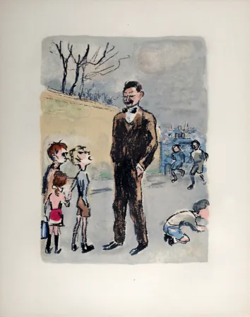 Litografía Van Dongen - Poulbot, l’ami des gosses, 1949