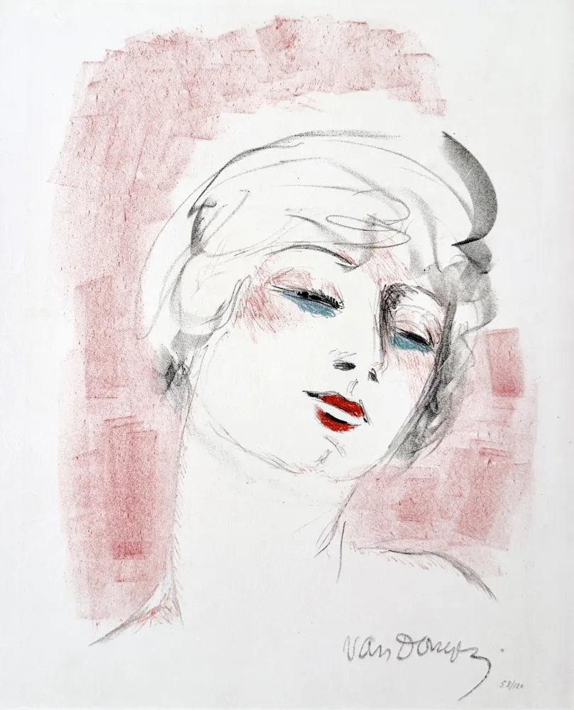 Litografía Van Dongen - Tête Rouge